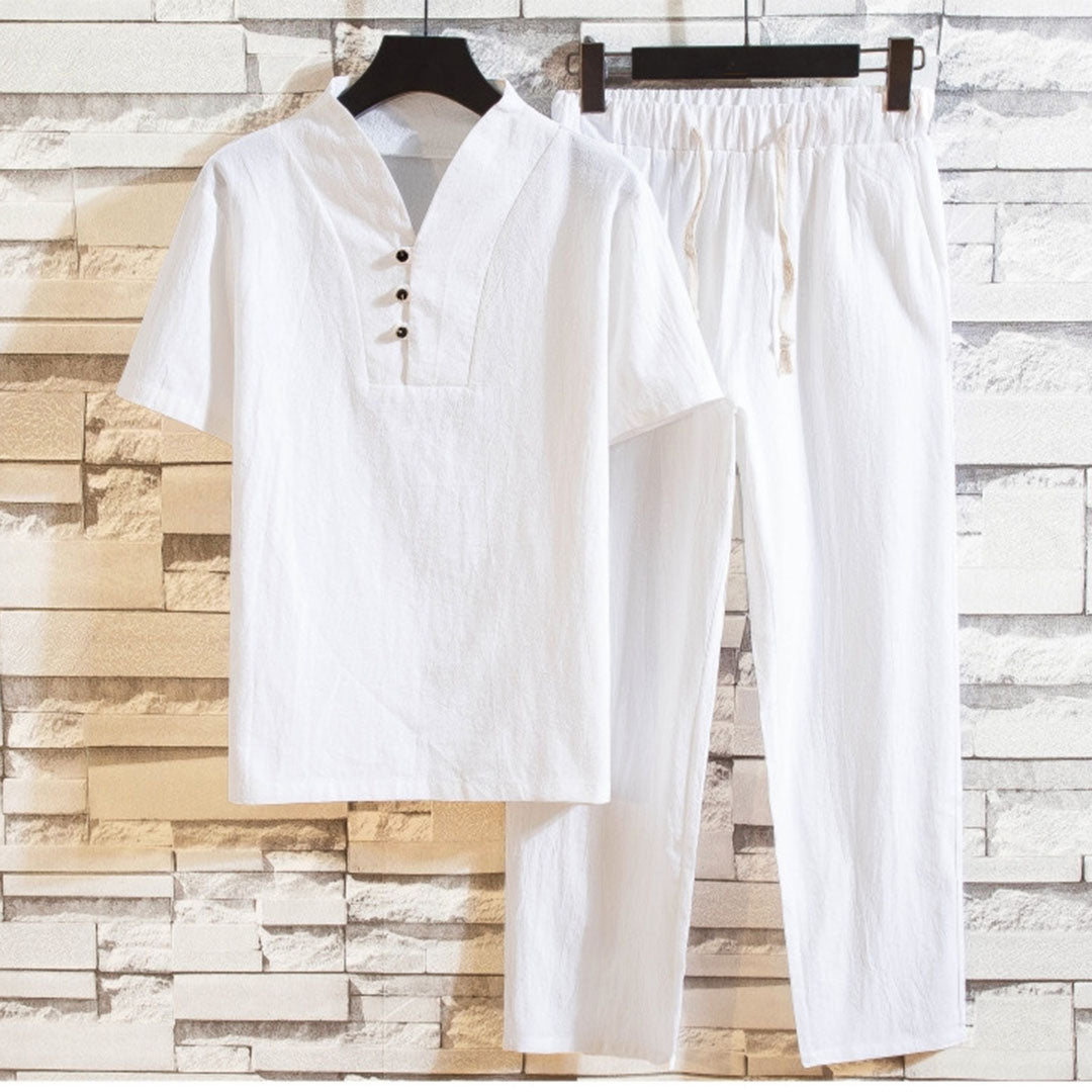 Kaden - Conjunto casual de camisa y pantalón
