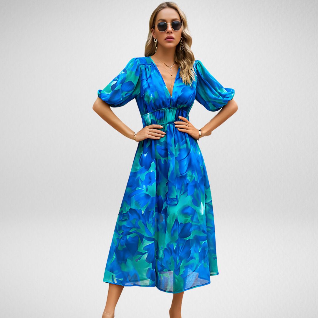 Cammie - Vestido Midi con Estampado Geométrico