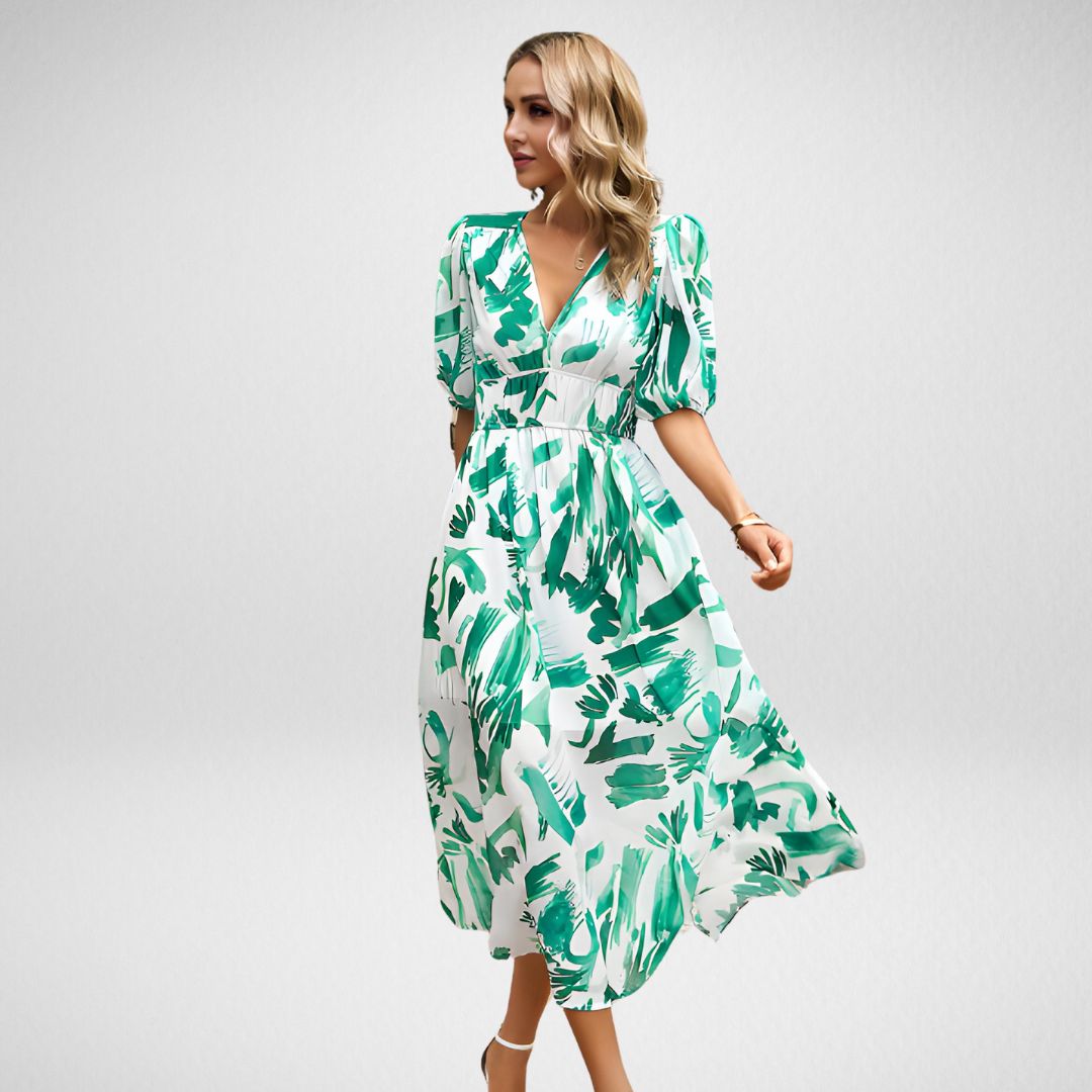 Cammie - Vestido Midi con Estampado Geométrico