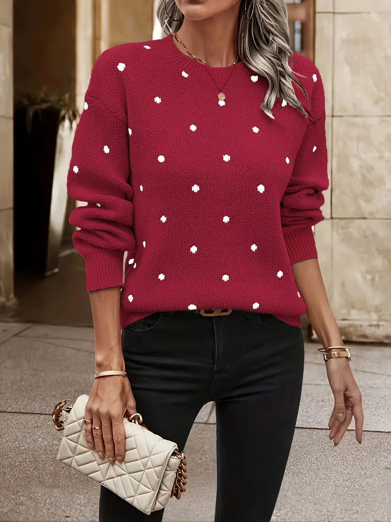 Dannah - Suéter informal y elegante con lunares