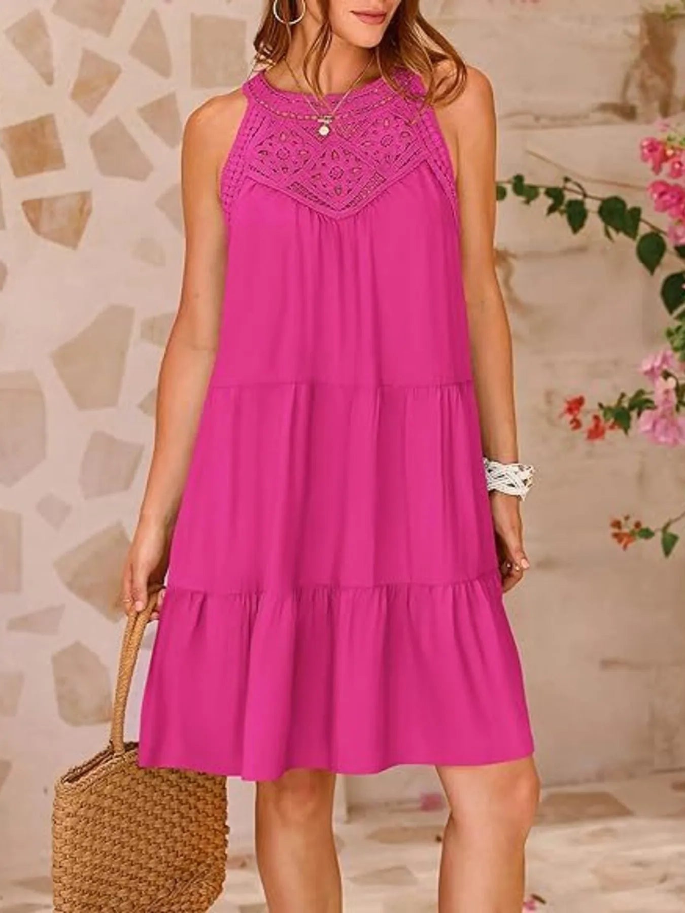 Jezebel - Mini vestido de encaje sin mangas