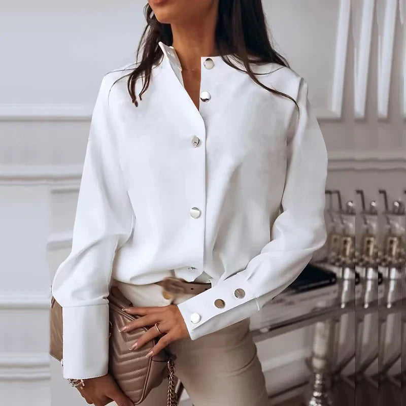 Latisha - Elegante blusa atemporal de manga larga con botones