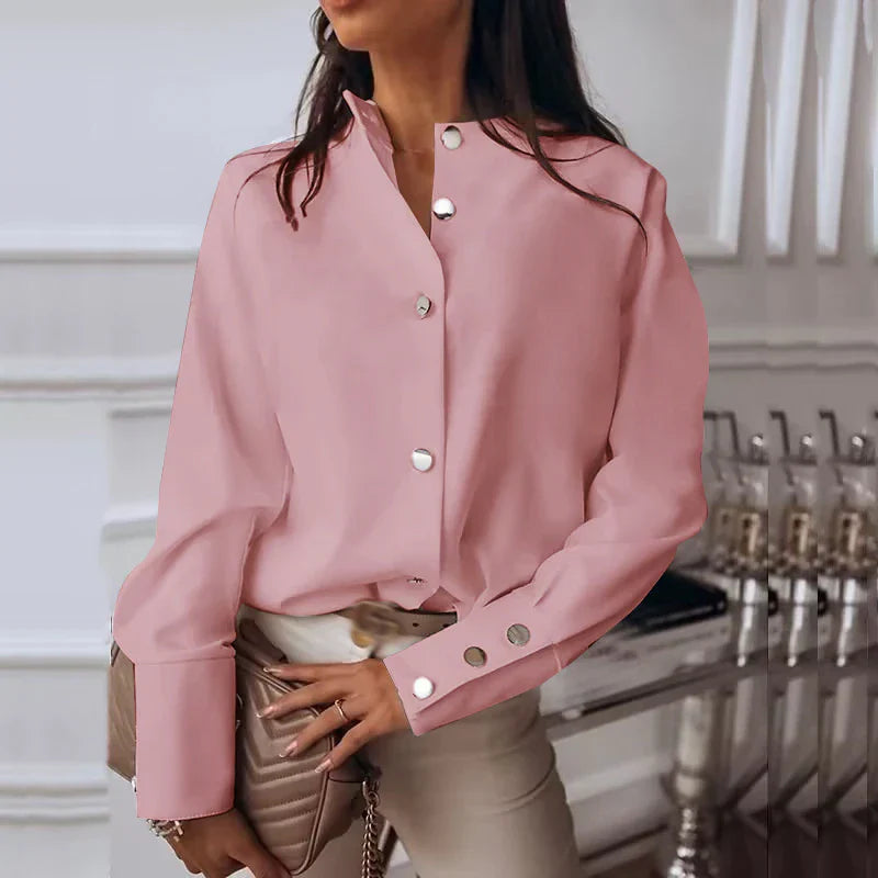 Latisha - Elegante blusa atemporal de manga larga con botones