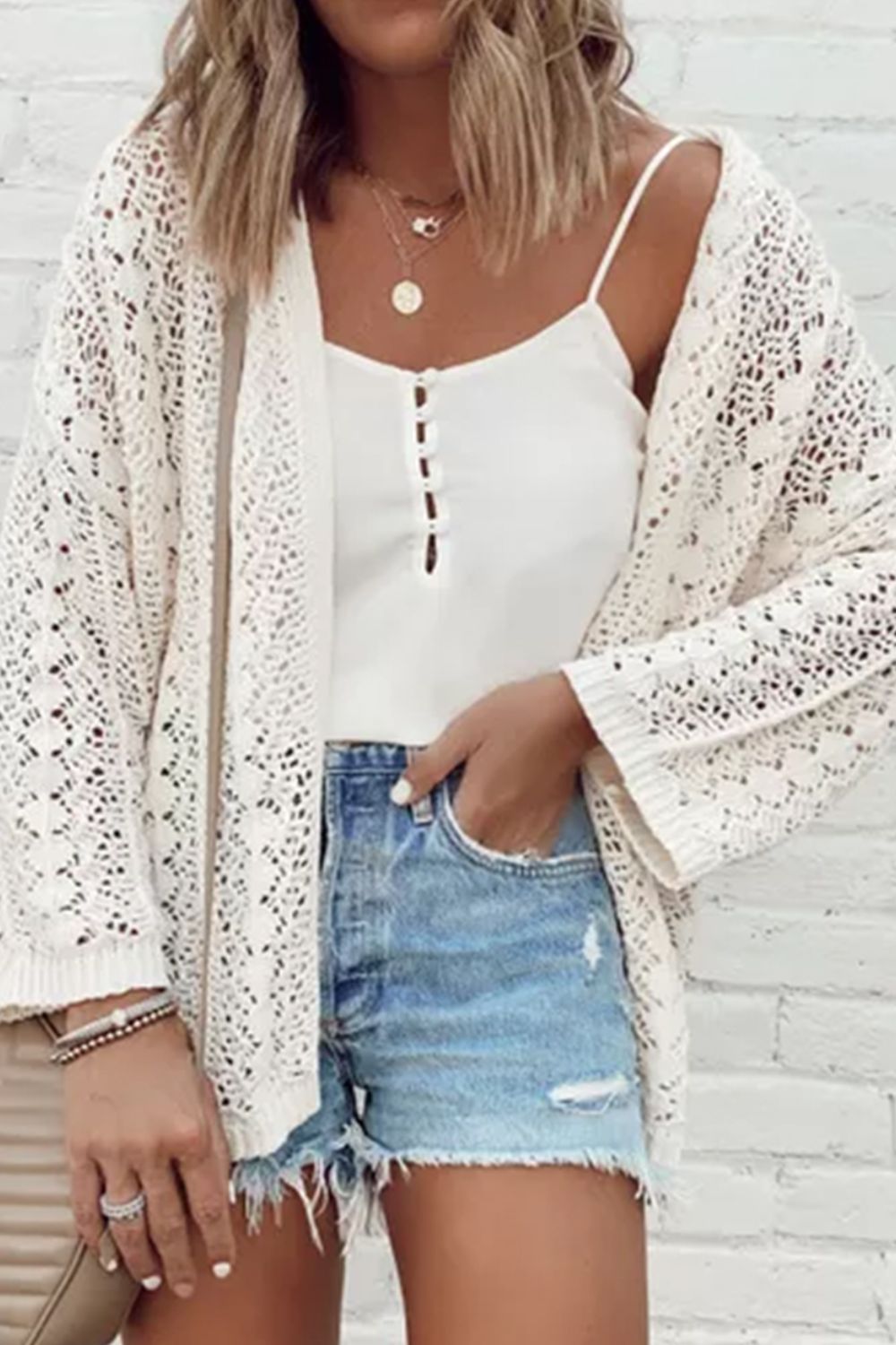Charmaine - Chaqueta de punto abierta con estilo informal