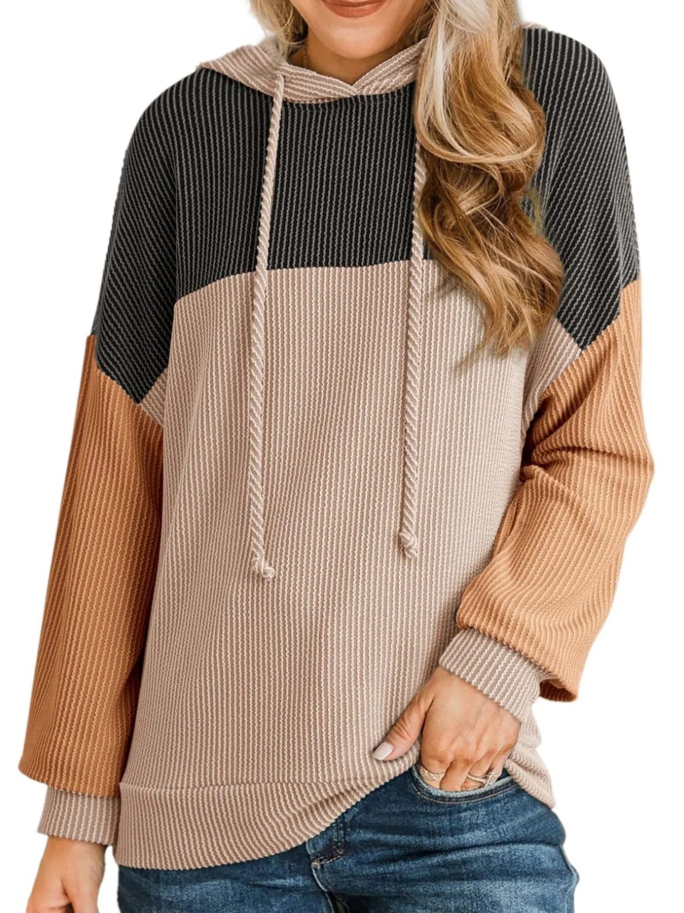Nymera - Chaqueta con capucha y cordón ajustable en bloques de color