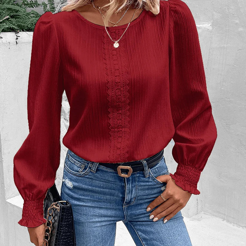 Ruby - Blusa cómoda de manga larga y estilo informal