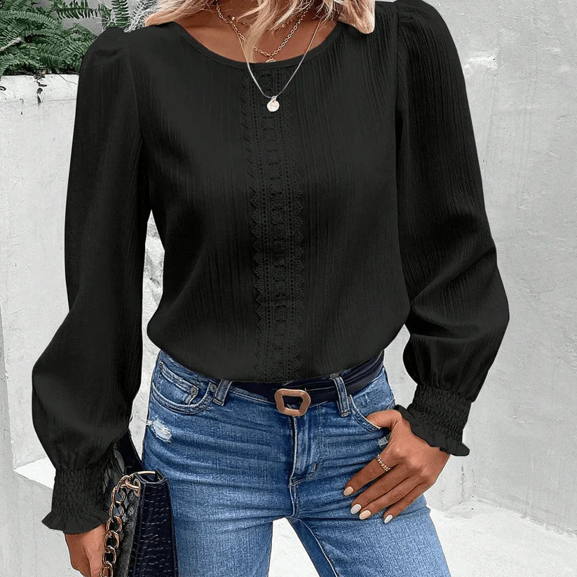 Ruby - Blusa cómoda de manga larga y estilo informal