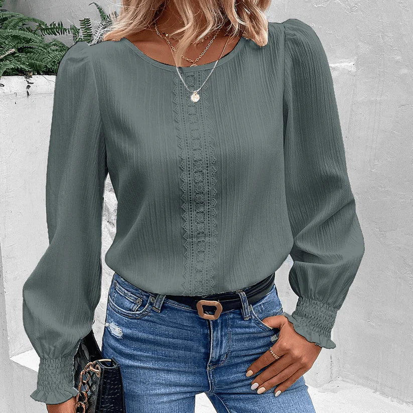 Ruby - Blusa cómoda de manga larga y estilo informal