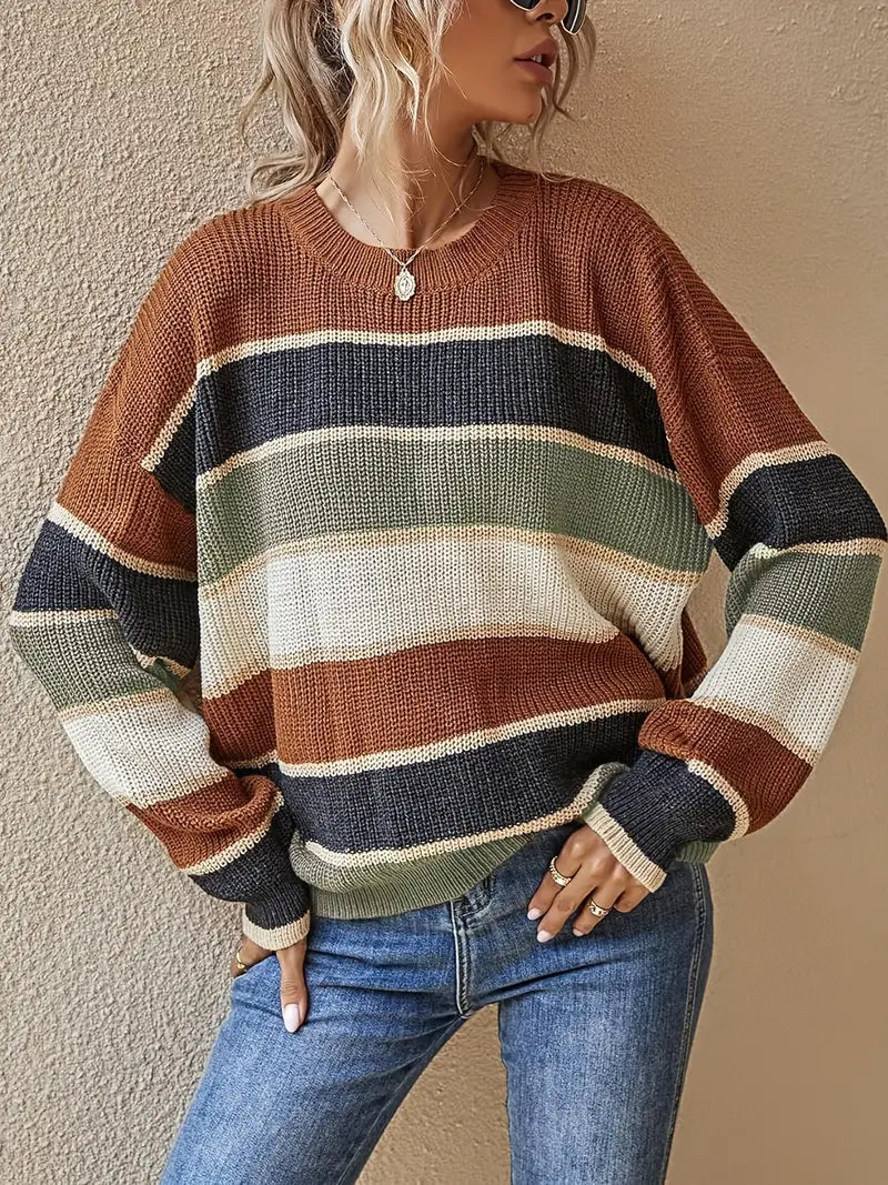 Becky - Jersey informal de punto con cuello redondo