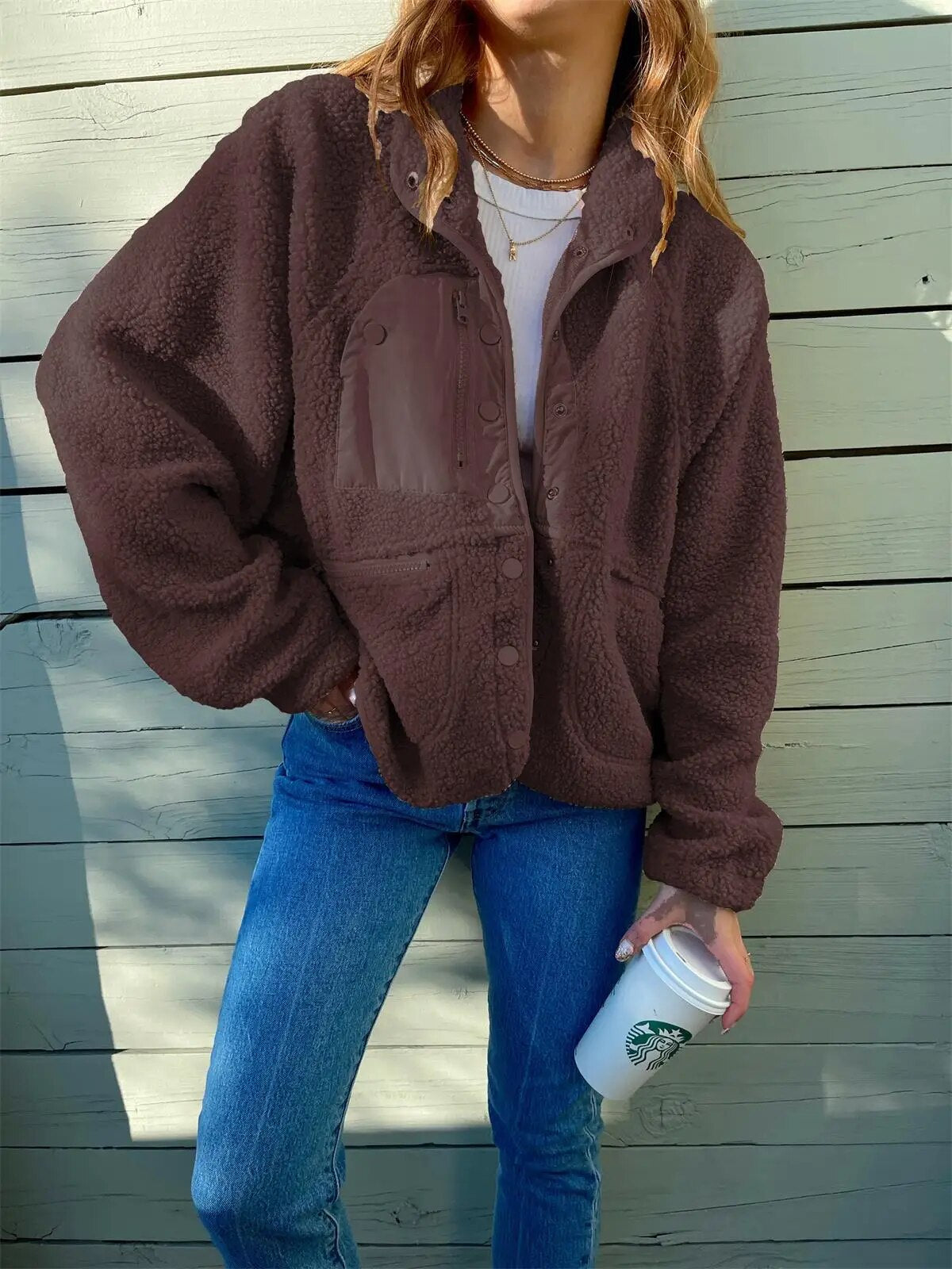 Daina - Chaqueta de lana cálida oversize elegante