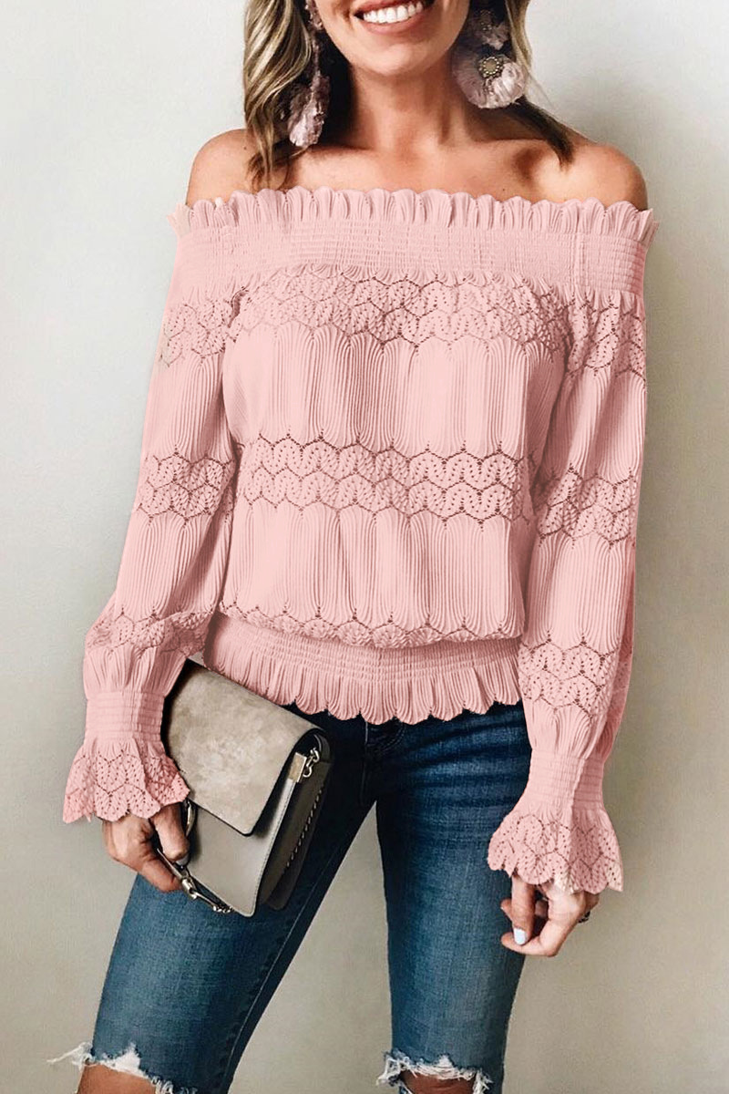 Rana - Elegante blusa de manga larga sin hombros