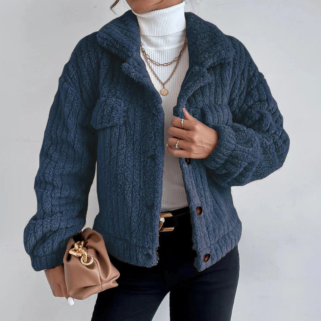 Katharina - Abrigo tipo chaqueta de felpa suave y acogedor