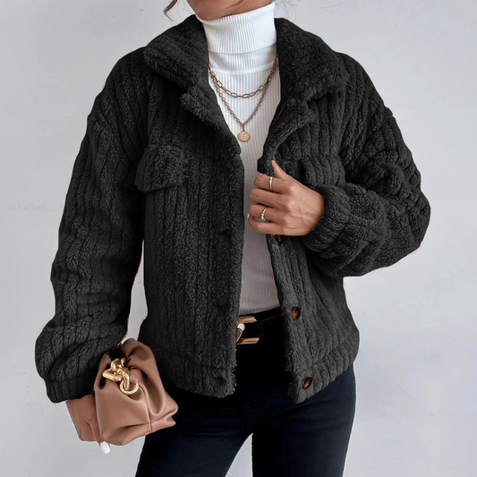Katharina - Abrigo tipo chaqueta de felpa suave y acogedor