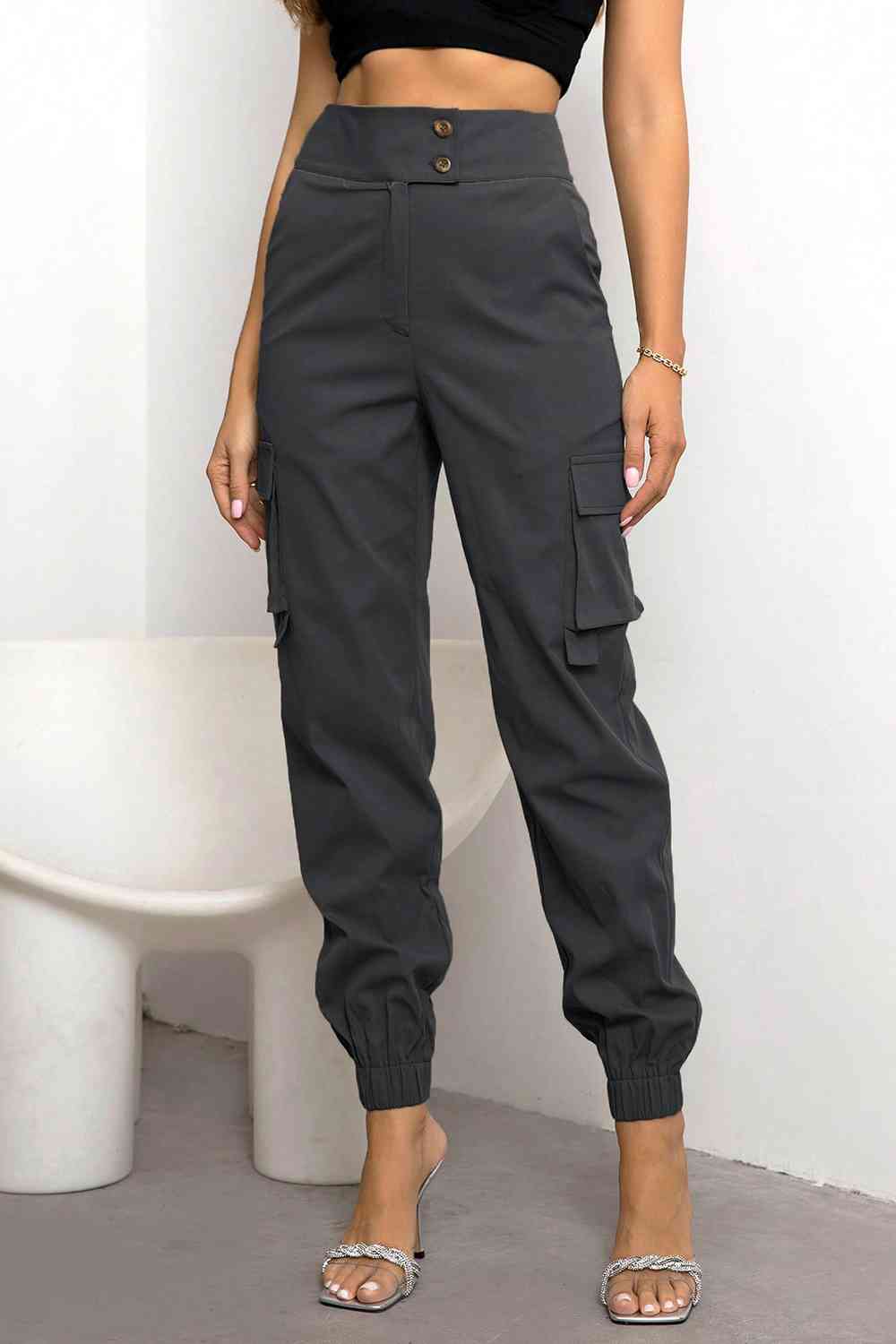 Vilma - Pantalón jogger cargo casual de cintura alta