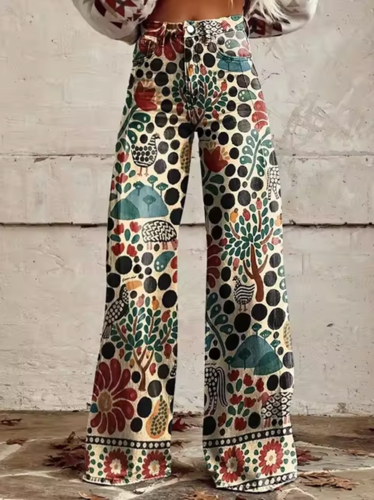 Marta – Pantalones Anchos Retro