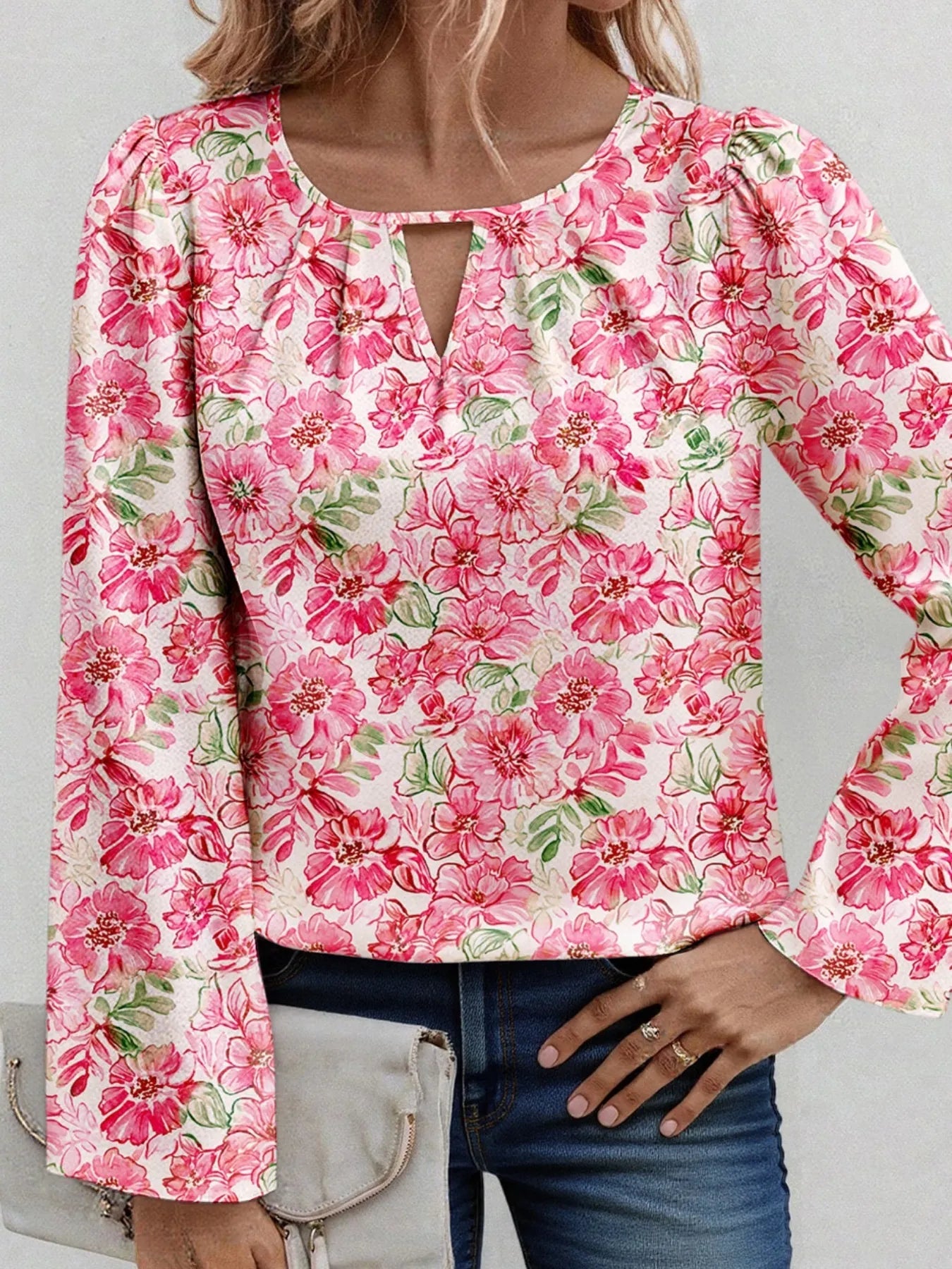 Soraya - Blusa de manga larga con estampado floral chic