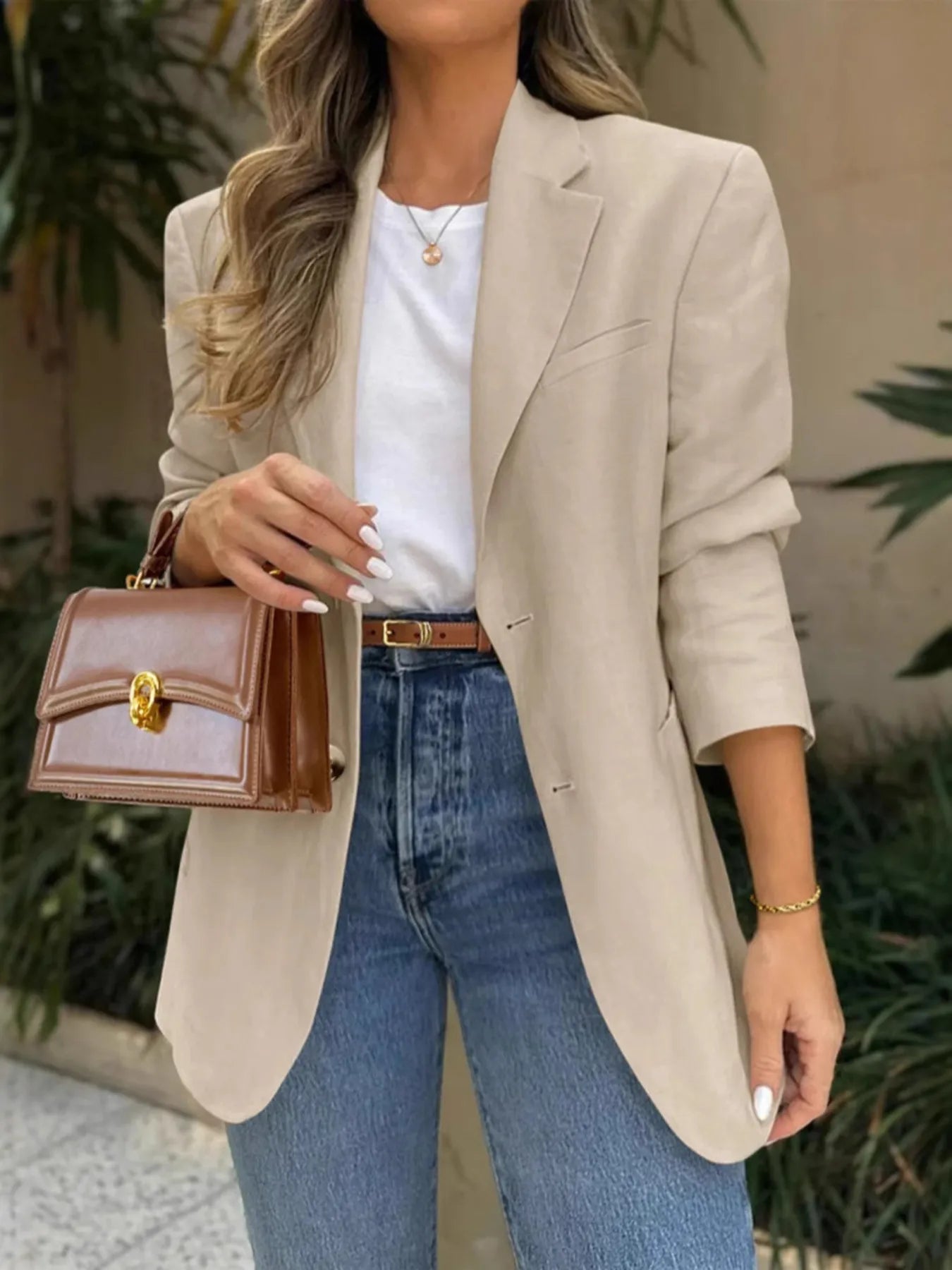 Faelina - Elegante blazer de manga larga con bolsillos