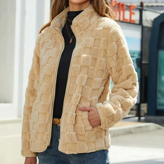 Riane - Elegante chaqueta de forro polar suave con cremallera