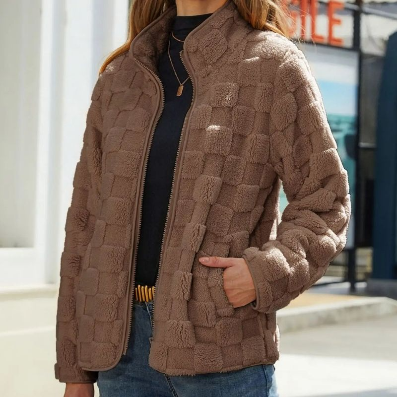 Riane - Elegante chaqueta de forro polar suave con cremallera