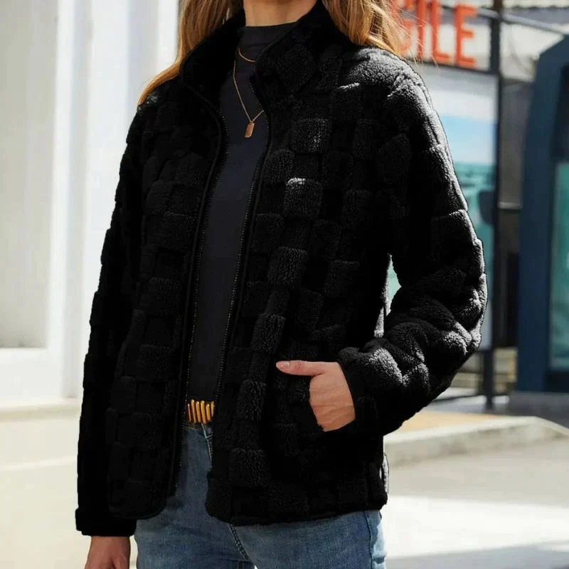Riane - Elegante chaqueta de forro polar suave con cremallera