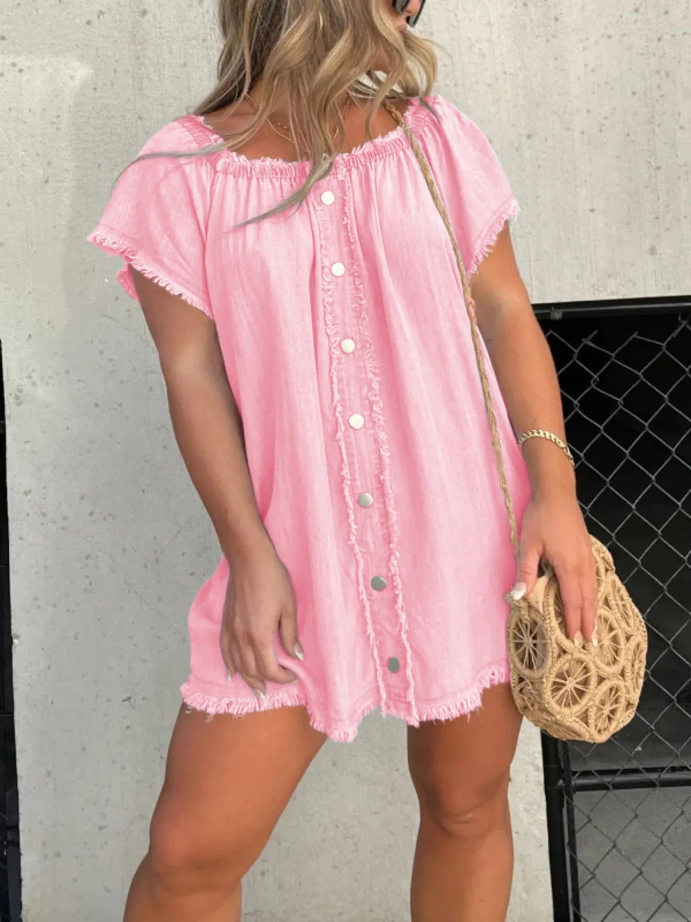 Krissa - Elegante minivestido holgado de denim