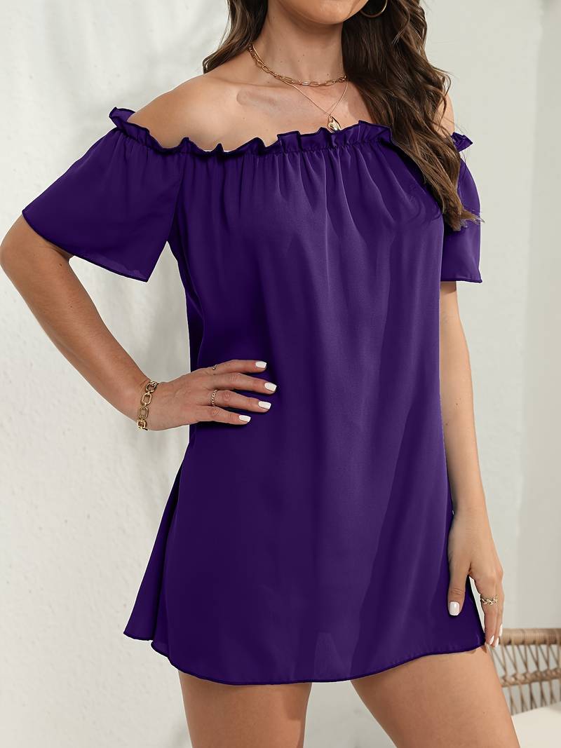 Mariana - Elegante minivestido de manga corta y hombros descubiertos