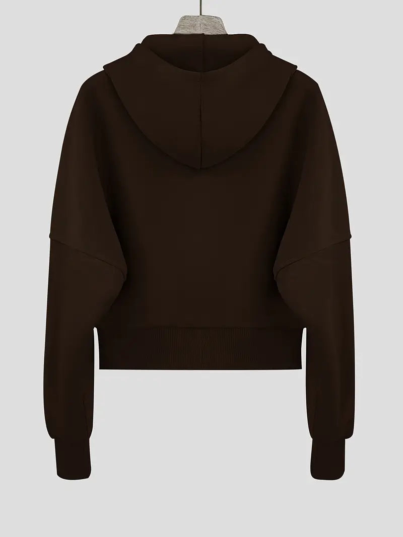 Scarlet – Sudadera corta con capucha de algodón con cremallera