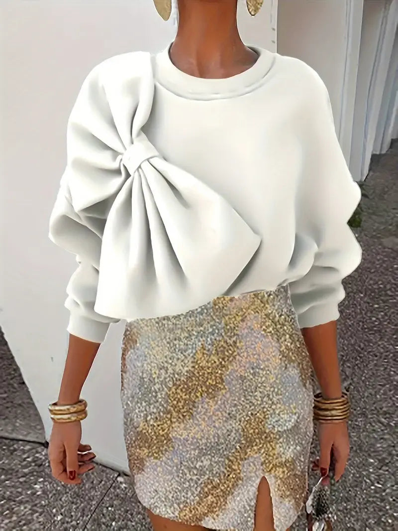 Benia – Suéter elegante con un gran lazo
