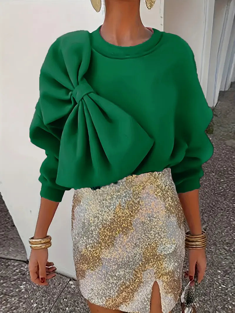 Benia – Suéter elegante con un gran lazo