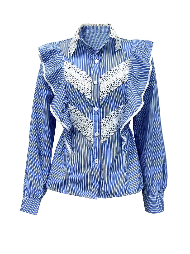 Linnea – Blusa de manga larga de algodón estilo vintage
