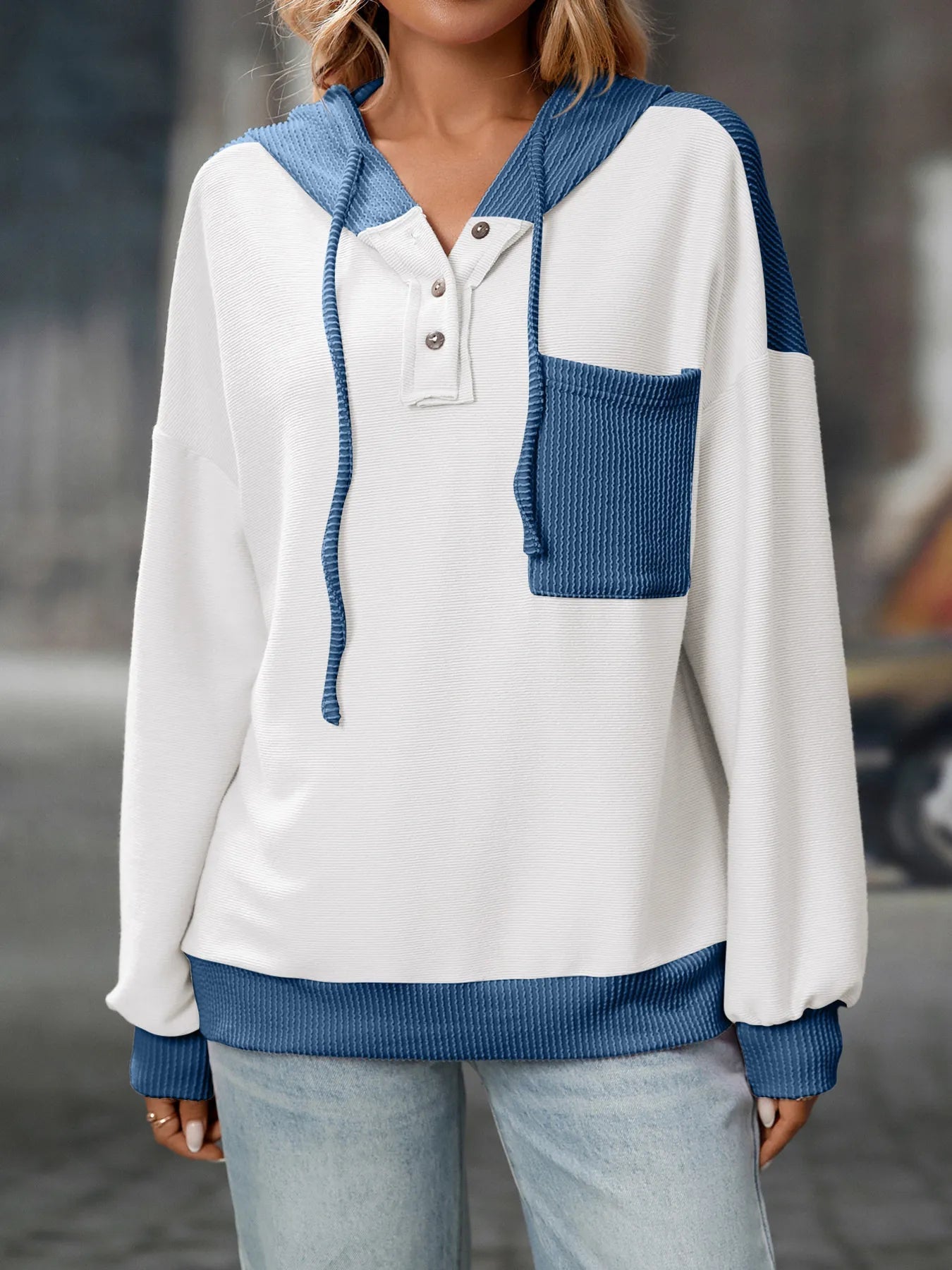 Seraphine - Chaqueta elegante e informal con capucha y cordón