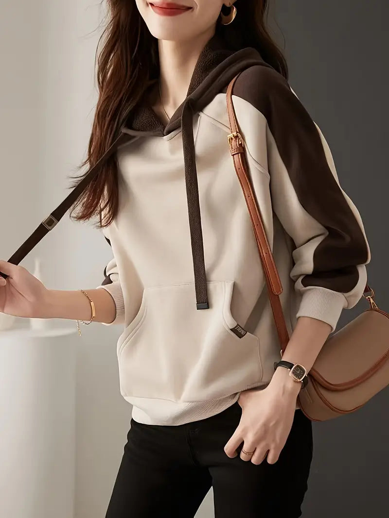 Romina – Sudadera con capucha de algodón bicolor