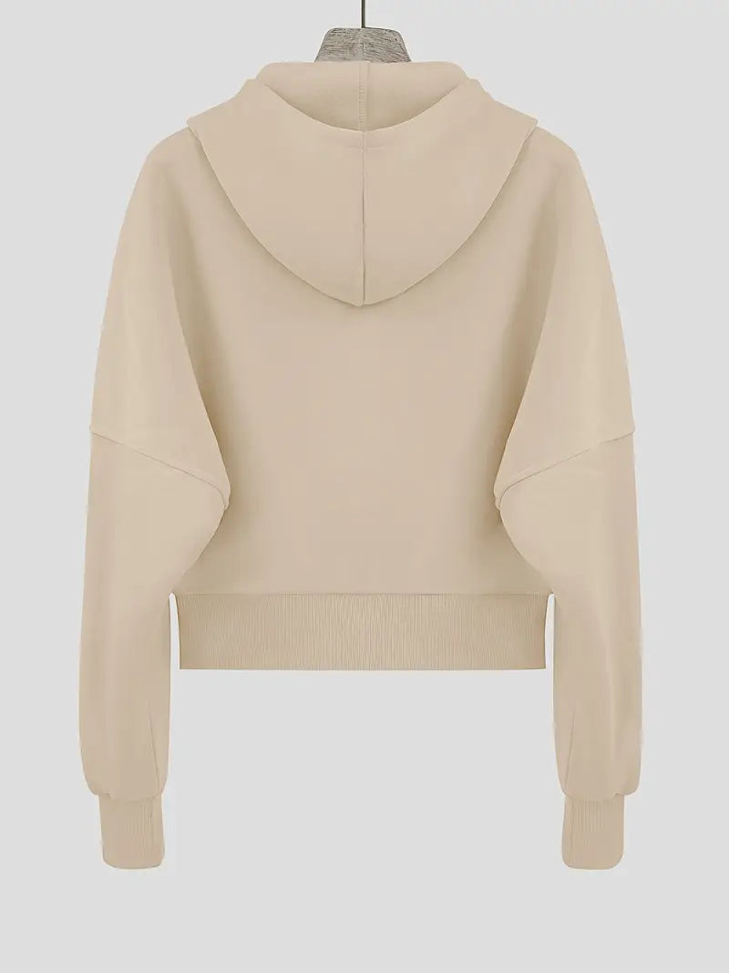 Scarlet – Sudadera corta con capucha de algodón con cremallera