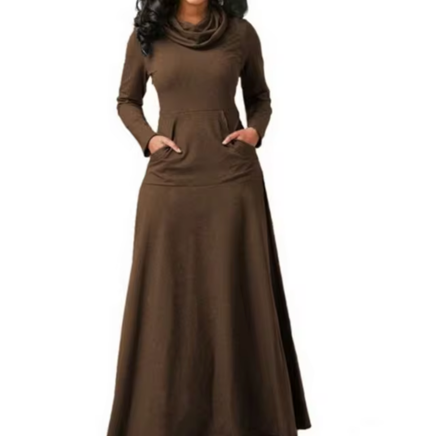 Solana – Vestido largo elegante con escote vuelto