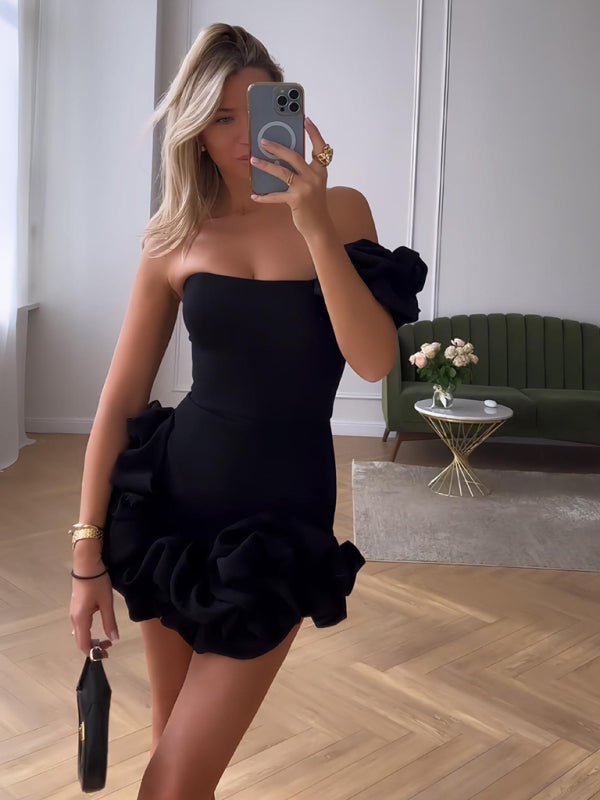 Jazlyn - Mini vestido de un hombro