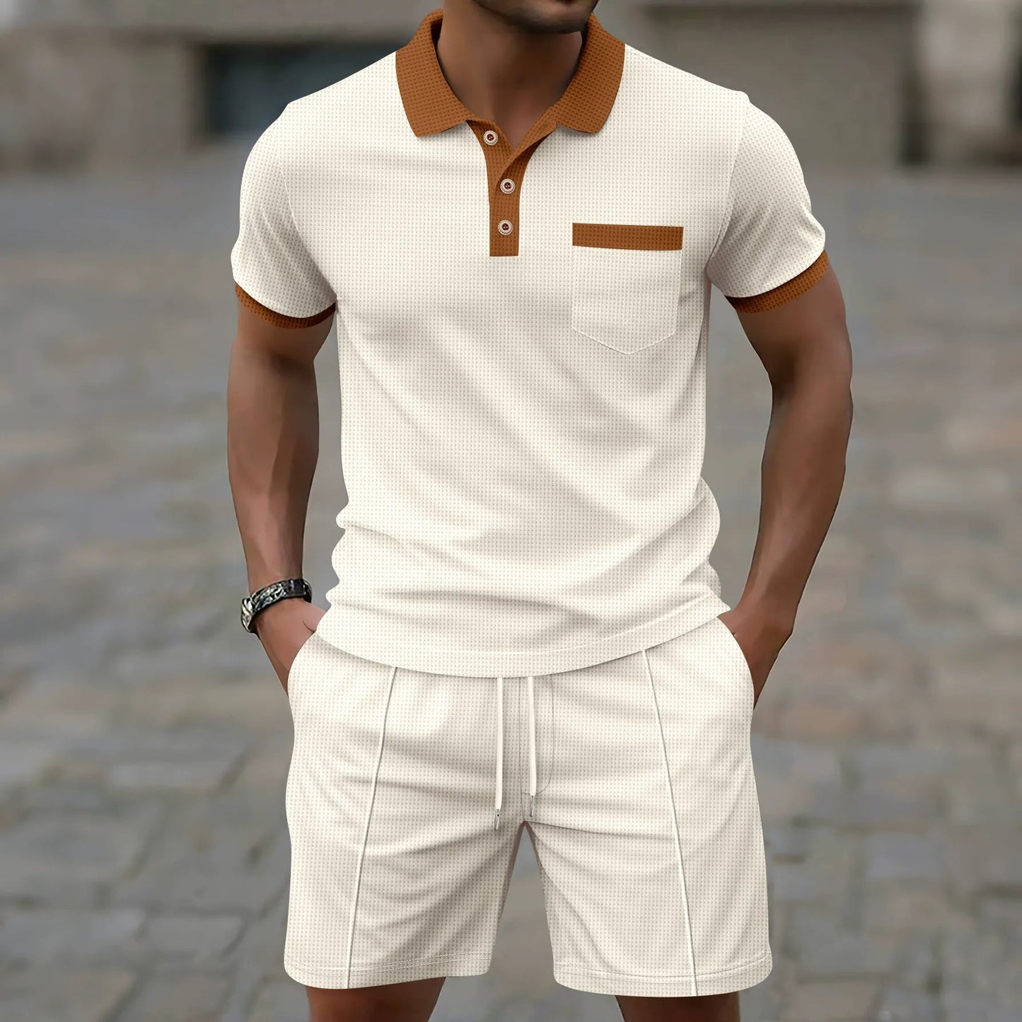 Alexis - Conjunto elegante de polo slim-fit y shorts para hombre