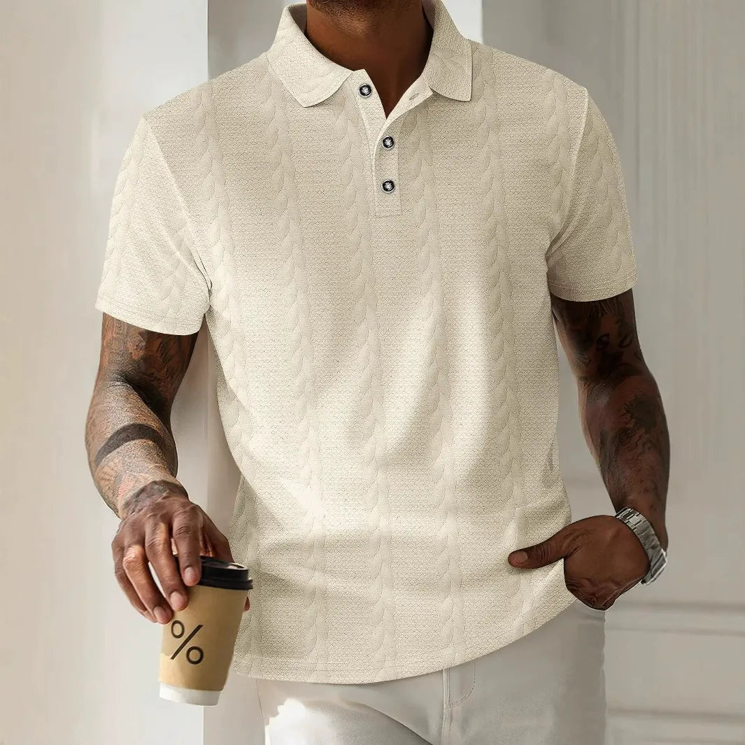 Eleazar - Polo casual y elegante de jacquard para hombre
