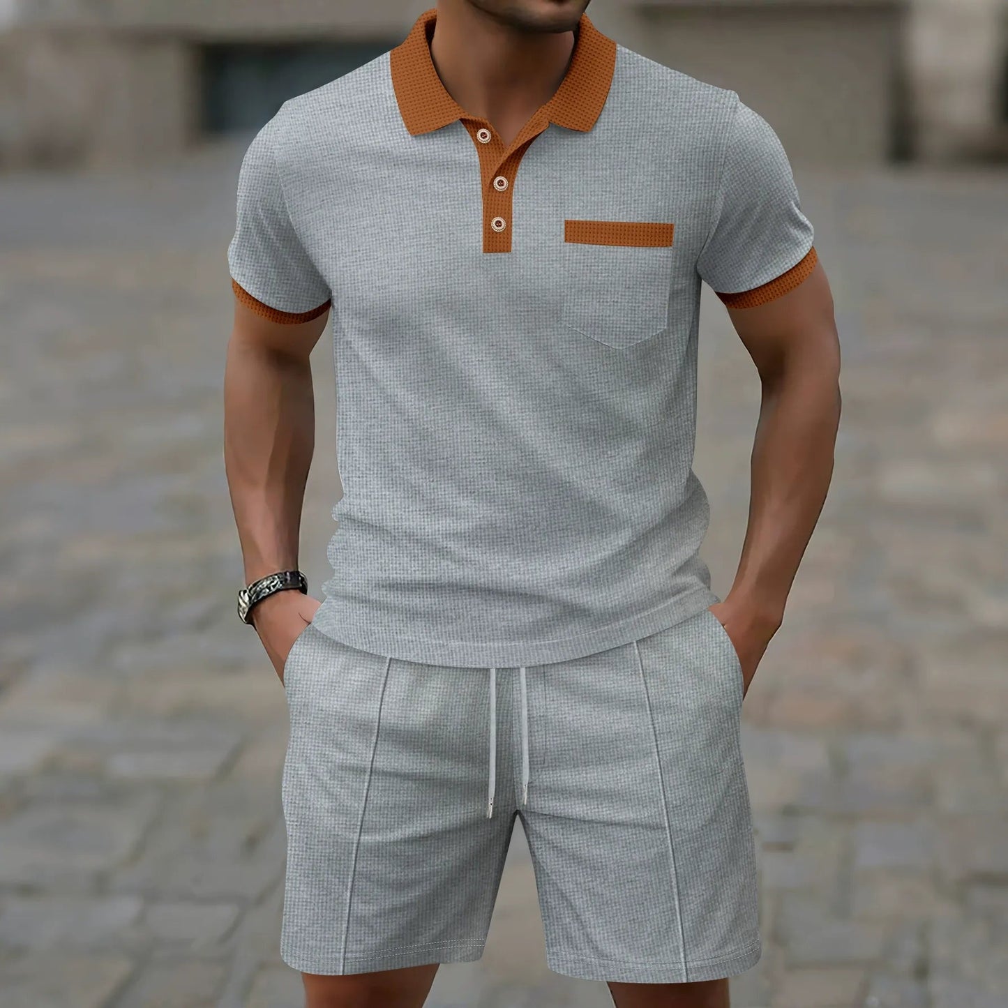Alexis - Conjunto elegante de polo slim-fit y shorts para hombre