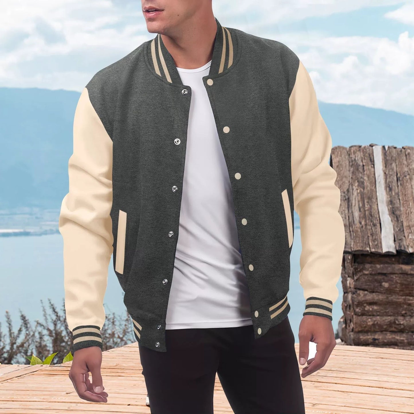 Amaro - Chaqueta bomber estilosa estilo universitario