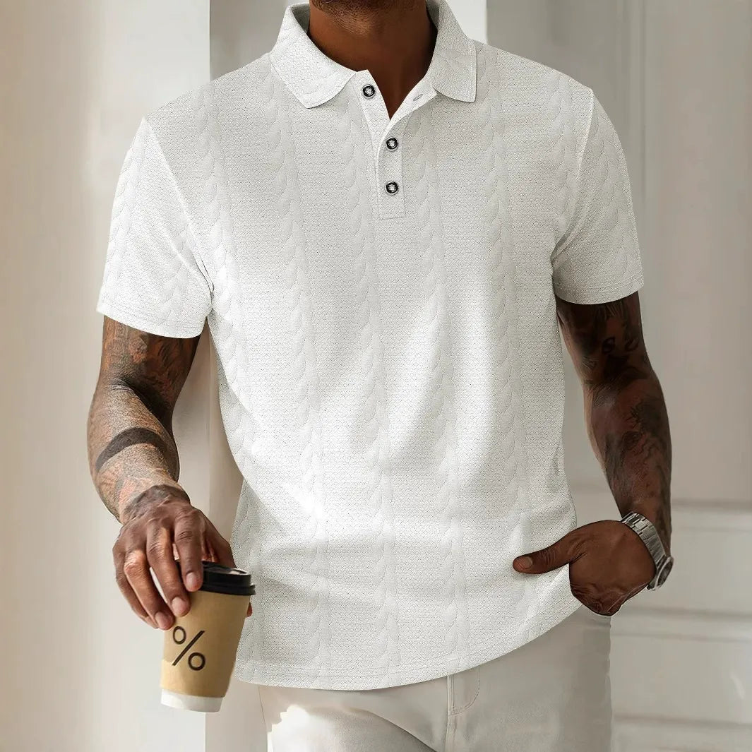 Eleazar - Polo casual y elegante de jacquard para hombre