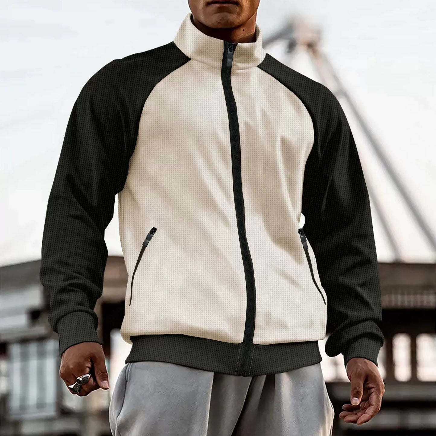 Carlos - Chaqueta casual con cremallera y cuello alto