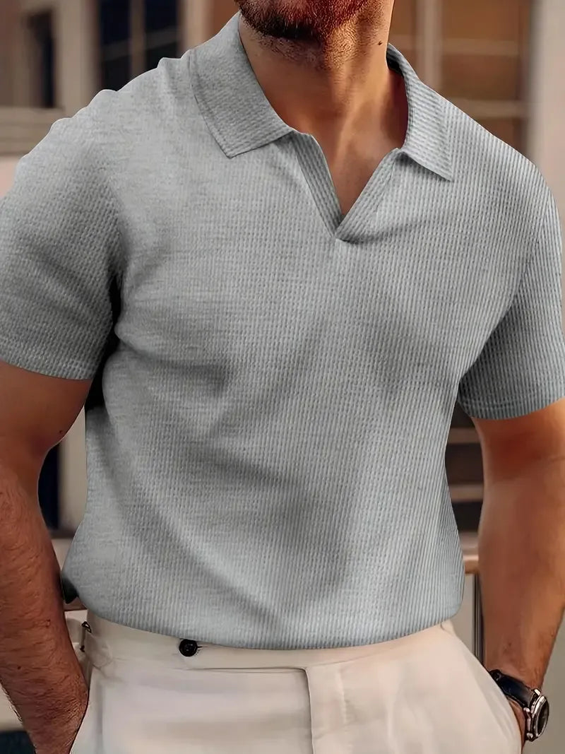Brice - Polo casual Slim Fit de punto waffle para hombre