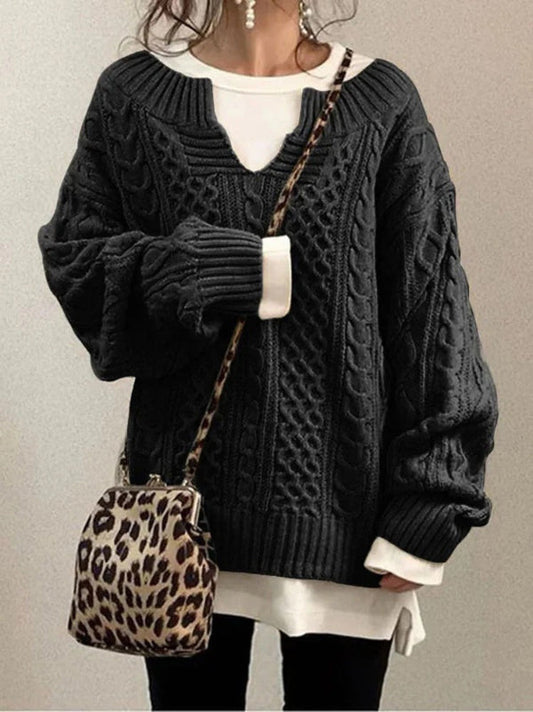 Quincie - Elegante suéter oversize abrigado