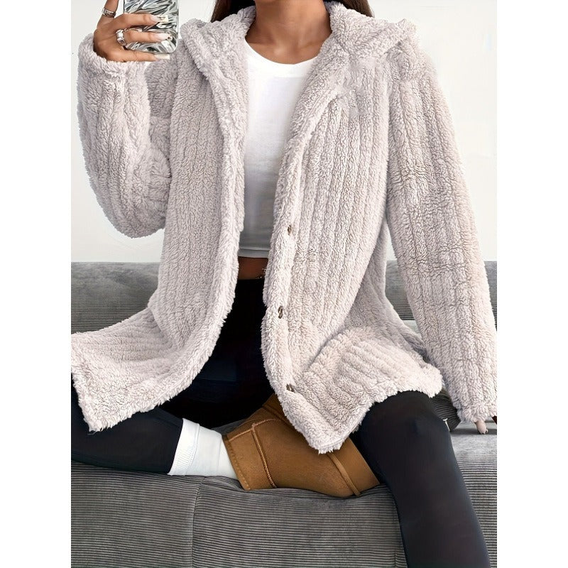 Lakisha - Elegante chaqueta holgada con capucha y forro polar