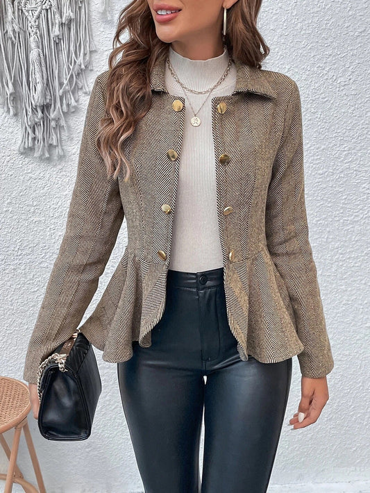 Jailene - Elegante chaqueta de traje de corte entallado y doble botonadura