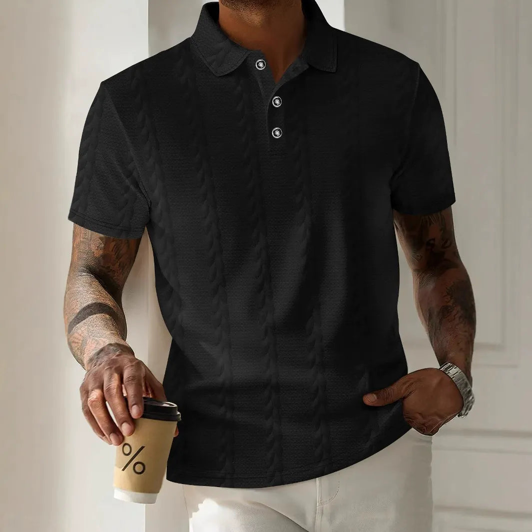 Eleazar - Polo casual y elegante de jacquard para hombre