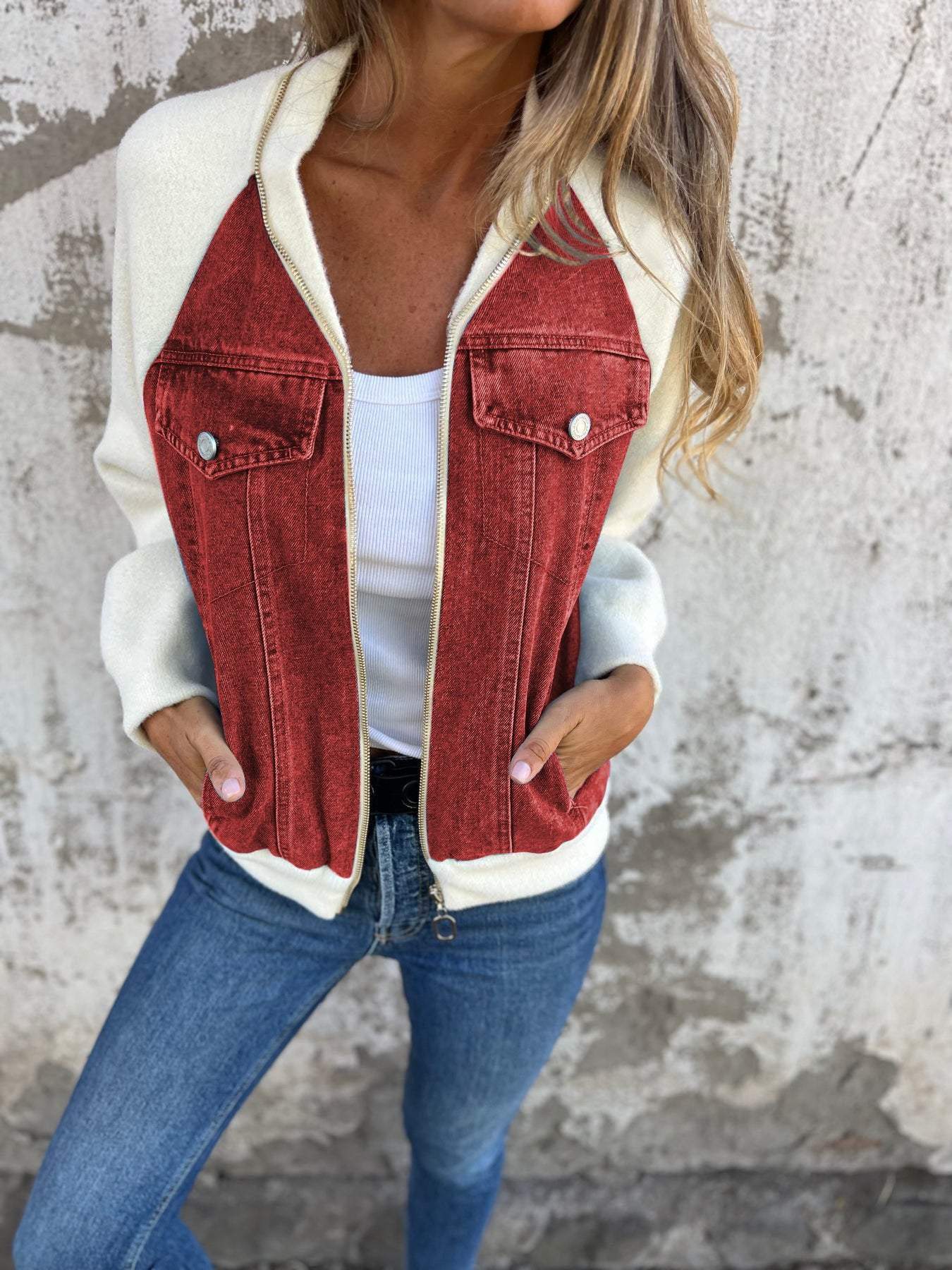 Zuzanna - Chaqueta vaquera elegante con cremallera