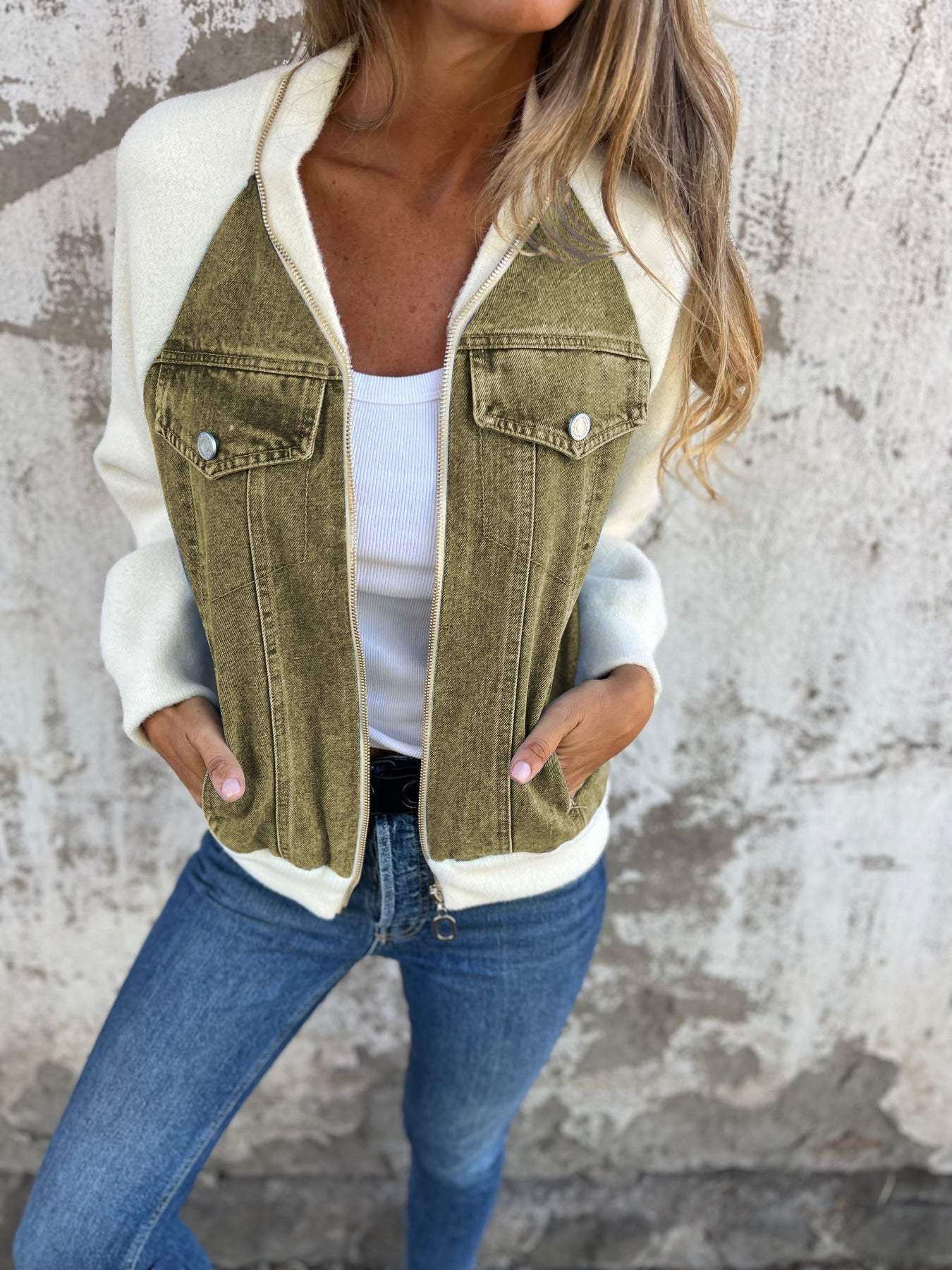 Zuzanna - Chaqueta vaquera elegante con cremallera