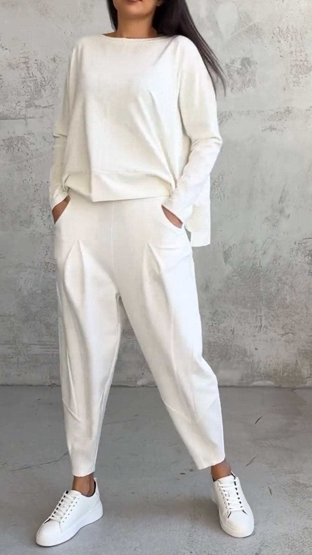 Mabel - Cuello redondo y manga larga y pantalón