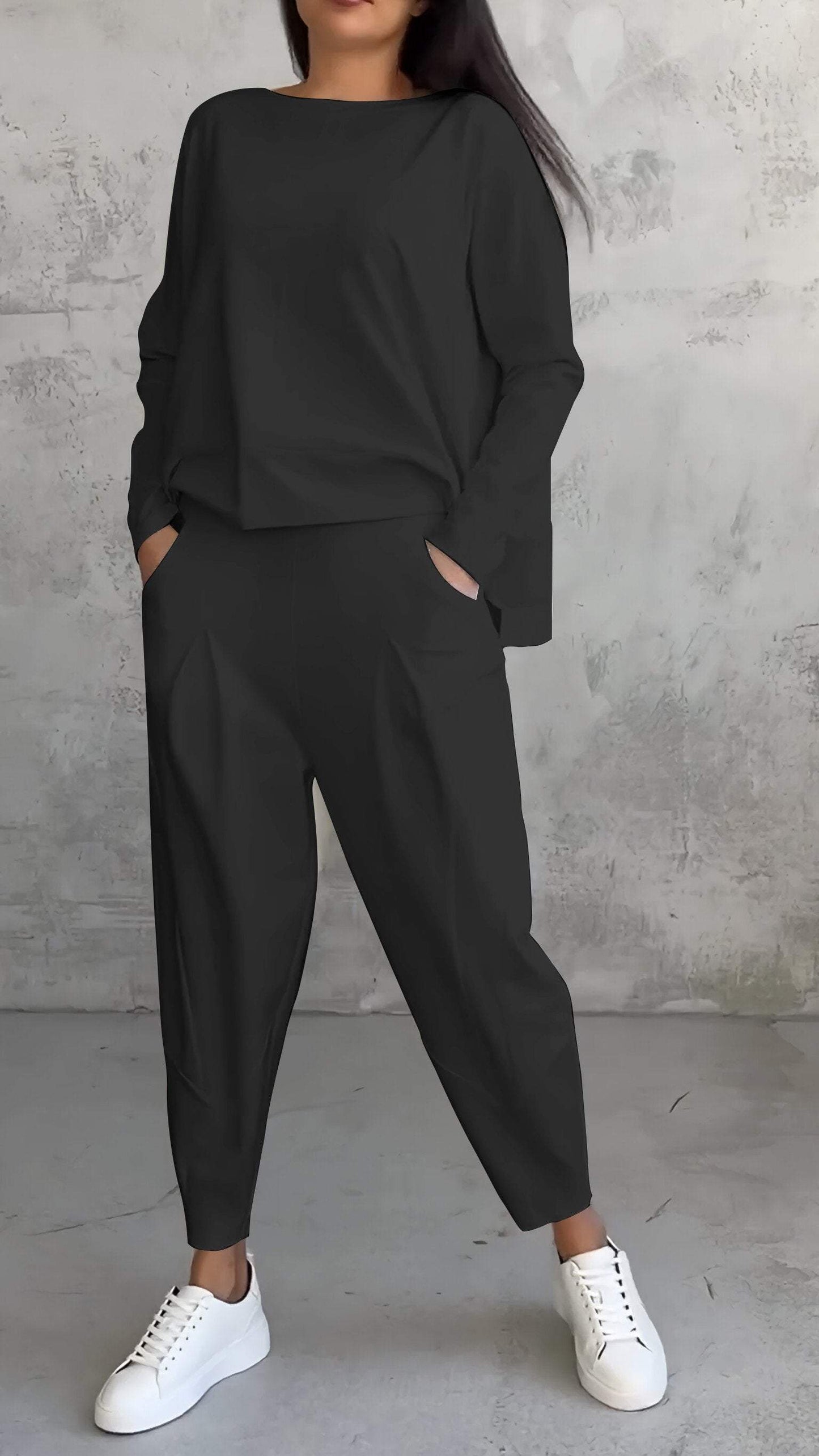 Mabel - Cuello redondo y manga larga y pantalón